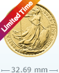 1 oz Gold British Britannia Coin (Random Year - Not in Mint Condition)