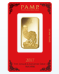 1 oz Gold Pamp Suisse Lunar Rooster Bar(Not in Mint Condition)