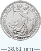 1盎司英國不列顛女神銀幣 (舊年份, 非全新)