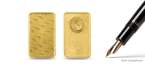 1 oz Gold Perth Mint Bar .9999