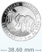 2017 1 盎司非洲索馬利亞大象銀幣(非全新)