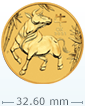 2021 1 oz Gold Australian Lunar Ox Coin(Not in Mint Condition)