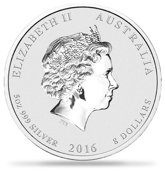 2016  5 盎司澳洲猴年生肖銀幣.999