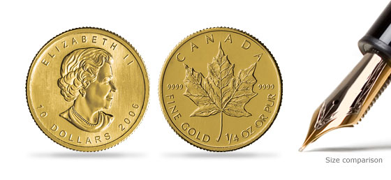 1/4 oz Gold Canadian Maple Leaf Coin .9999