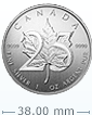 25周年1盎司加拿大楓葉銀幣(非全新)