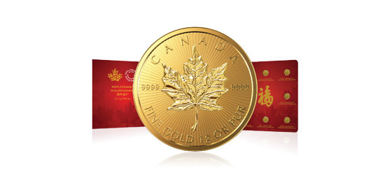 8 x 1克加拿大Maplegram8TM楓葉金幣 .9999