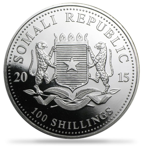 2015 1 盎司非洲索馬利亞大象銀幣 .999